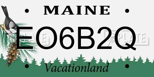 EO6B2Q Maine License Plate