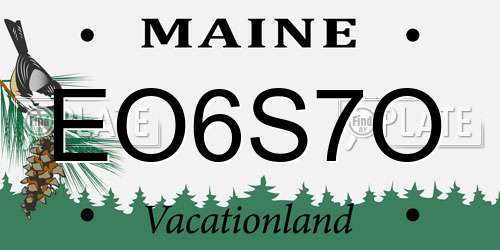 EO6S7O Maine License Plate