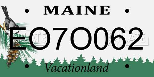 EO7O062 Maine License Plate