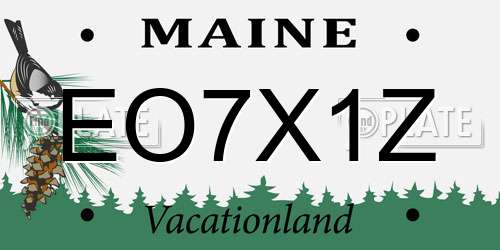 EO7X1Z Maine License Plate