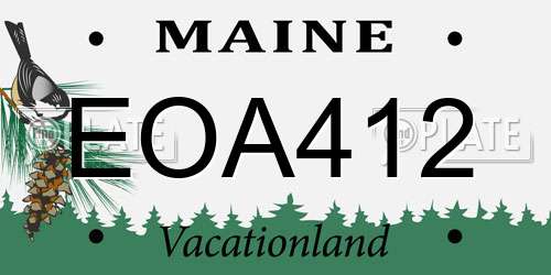 EOA412 Maine License Plate