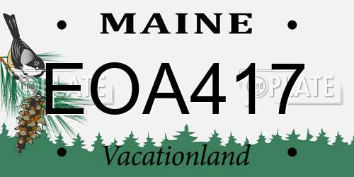 EOA417 Maine License Plate