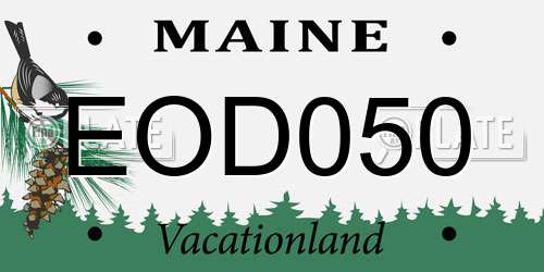 EOD050 Maine License Plate