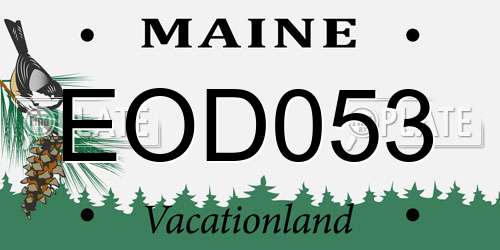 EOD053 Maine License Plate