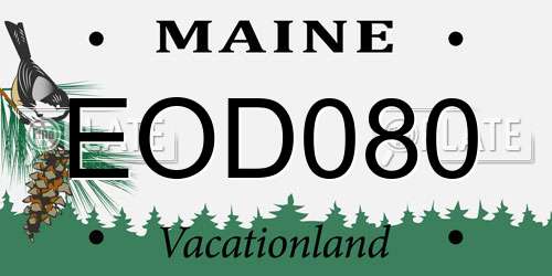 EOD080 Maine License Plate