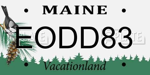 EODD83 Maine License Plate