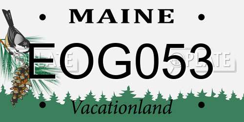 EOG053 Maine License Plate
