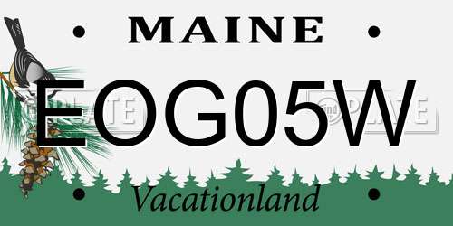 EOG05W Maine License Plate