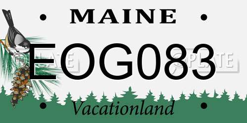EOG083 Maine License Plate