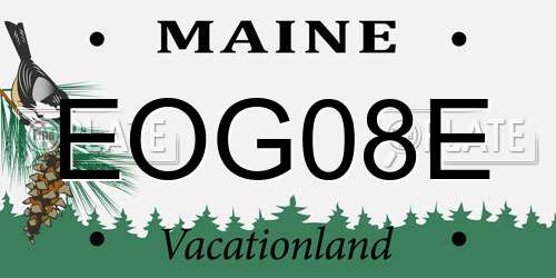 EOG08E Maine License Plate