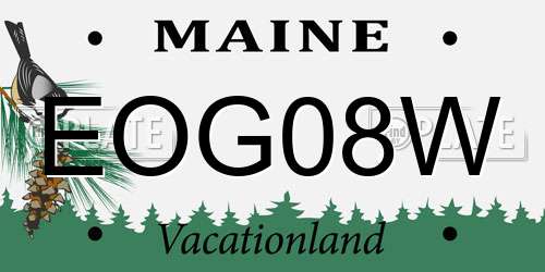 EOG08W Maine License Plate