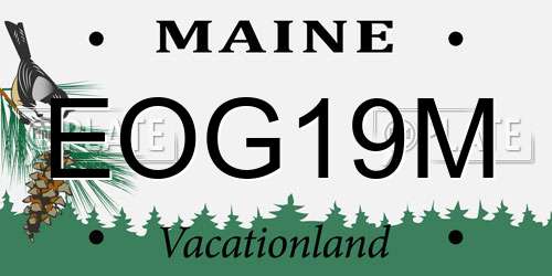 EOG19M Maine License Plate