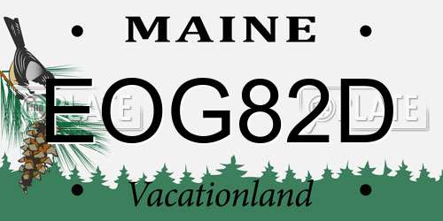 EOG82D Maine License Plate