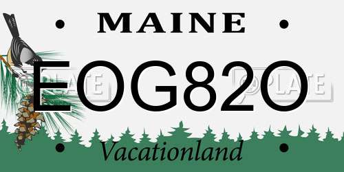 EOG82O Maine License Plate