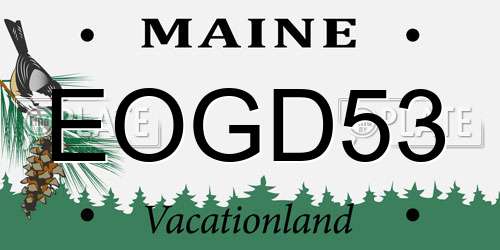 EOGD53 Maine License Plate