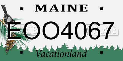 EOO4067 Maine License Plate