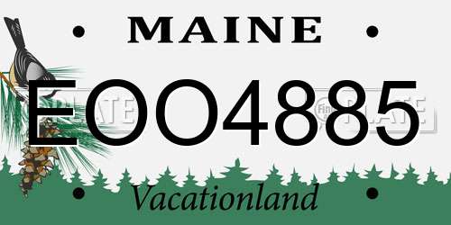 EOO4885 Maine License Plate