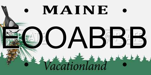 EOOABBB Maine License Plate