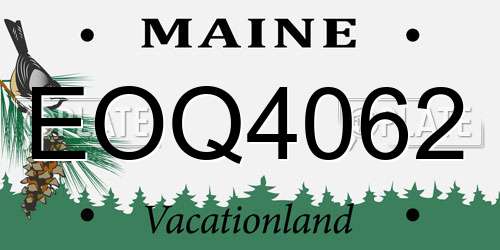 EOQ4062 Maine License Plate