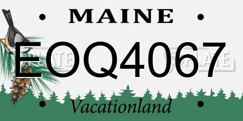 EOQ4067 Maine License Plate