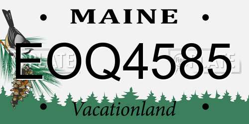 EOQ4585 Maine License Plate