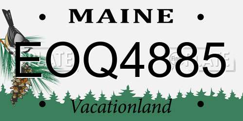 EOQ4885 Maine License Plate