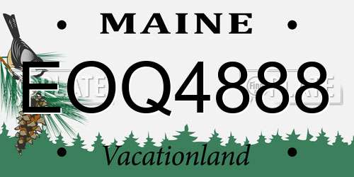 EOQ4888 Maine License Plate