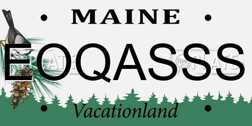 EOQASSS Maine License Plate