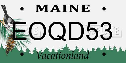 EOQD53 Maine License Plate