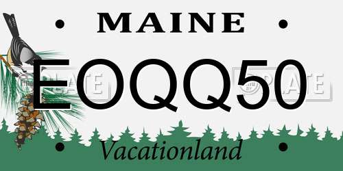 EOQQ50 Maine License Plate
