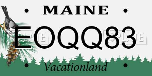 EOQQ83 Maine License Plate