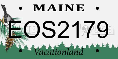 EOS2179 Maine License Plate