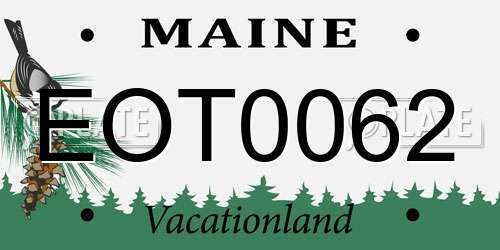EOT0062 Maine License Plate