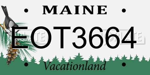 EOT3664 Maine License Plate
