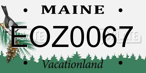 EOZ0067 Maine License Plate