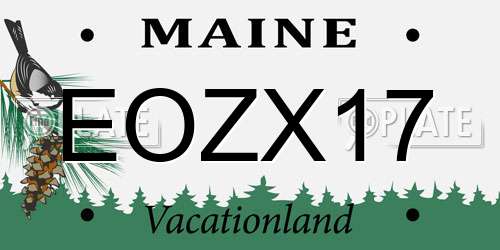EOZX17 Maine License Plate