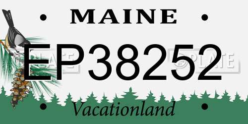 EP38252 Maine License Plate