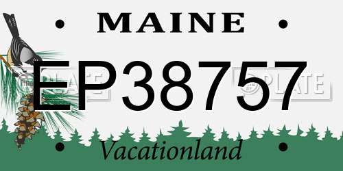 EP38757 Maine License Plate