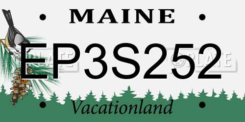 EP3S252 Maine License Plate