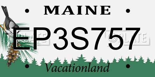 EP3S757 Maine License Plate