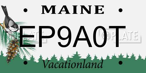 EP9A0T Maine License Plate