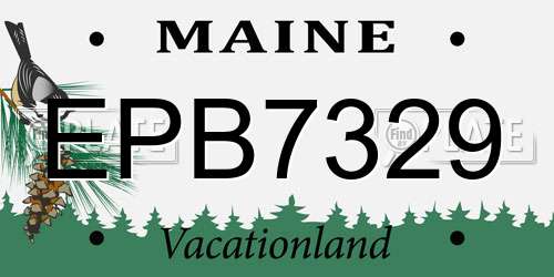 EPB7329 Maine License Plate