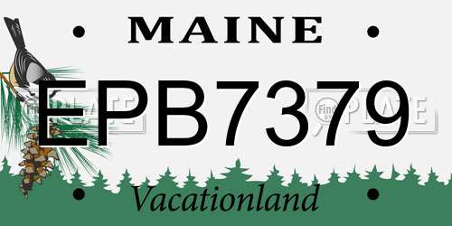 EPB7379 Maine License Plate