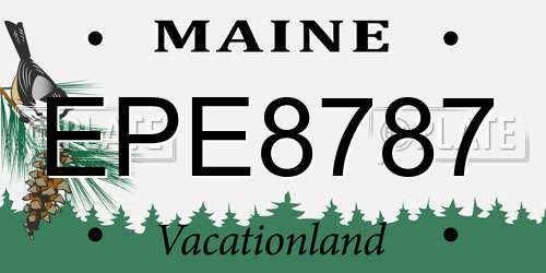 EPE8787 Maine License Plate