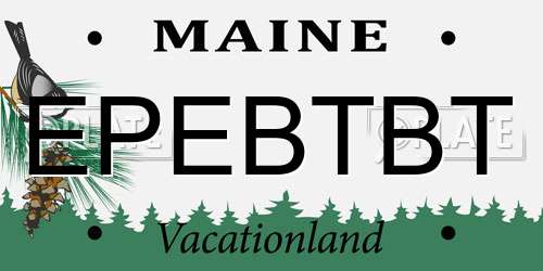 EPEBTBT Maine License Plate