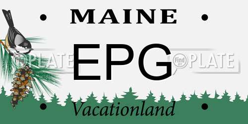 EPG Maine License Plate