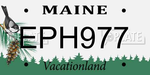 EPH977 Maine License Plate