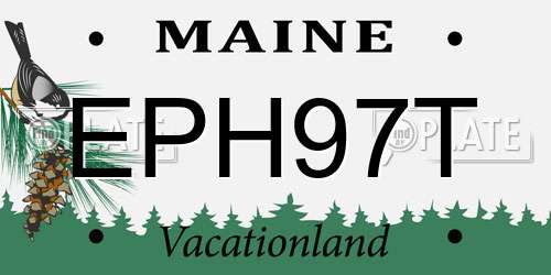 EPH97T Maine License Plate
