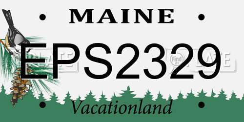 EPS2329 Maine License Plate