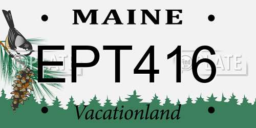 EPT416 Maine License Plate
